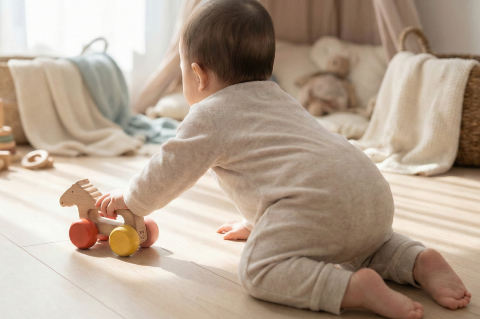 2. 【6ヶ月〜】ハイハイを促す「ローリングカー」